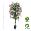 6-Feet Artificial Wisteria Silk Indoor-Outdoor Tree  - as show