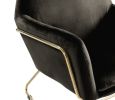 Keira Black Velvet Accent Chair with Metal Base - as Pic