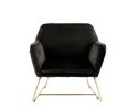 Keira Black Velvet Accent Chair with Metal Base - as Pic