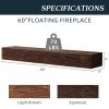 60" Rustic Wood Fireplace Mantel,Wall-Mounted & Floating Shelf for Home Decor - as Pic