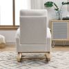 [Video] Welike 27.6"W Modern Accent High Backrest Living Room Lounge Arm Rocking Chair, Two Side Pocket ,Teddy White (Ivory) - as Pic
