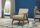 Modern Home Furniture Light Brown Fabric Upholstered 1pc Accent Chair Walnut Finish Wood Cushion Back and Seat Furniture - as Pic