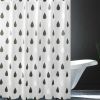 Black White Raindrops PEVA Bathroom Waterproof Shower Curtain Bathroom Hanging Curtain Door Curtain, 71x71inch - Default