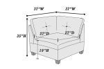 Modular Living Room Furniture Corner Wedge Camel Chenille Fabric 1pc Cushion Wedge Sofa Couch Exposed Wooden base - as Pic