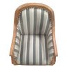 Upholstered Accent Armchair with Stripe Print and Nailhead trim; Set of 2; Gray and White - as Pic
