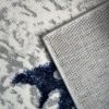Shifra Luxury Area Rug in Gray with Navy Blue Abstract Design - as Pic