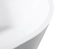 Acrylic Freestanding Bathtub-Acrylic Soaking Tubs, Oval Shape Freestanding Bathtubs With Chrome Overflow and Pop Up Drain - Gloss White