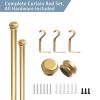 Curtain Rods for Windows 28 to 132 Inch Gold Curtain Rod 1 Inch Stainless Steel Rods with Adjustable Brackets - Gold - 72
