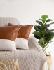 Vegan Leather Pillow Cover - Cotton