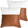 Vegan Leather Pillow Cover - Cotton