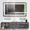 Frameless Rectangular LED Light Bathroom Vanity Mirror - 40*24