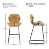 Set of 2, Leather Bar Chair with High-Density Sponge, PU Chair Counter Height Pub Kitchen Stools for Dining room,homes,bars, kitchens,Brown - as Pic