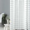 White Checkered PEVA Bathroom Shower Curtain Waterproof Shower Curtain Bathroom Decoration, 71x71inch - Default