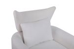 Classic Mid-Century 360-degree Swivel Accent Chair, White Teddy Fabric - as Pic