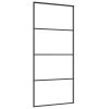 Sliding Door Frosted ESG Glass and Aluminum 35.4"x80.7" Black - Black