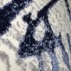 Shifra Luxury Area Rug in Gray with Navy Blue Abstract Design - as Pic