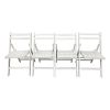 Furniture Slatted Wood Folding Special Event Chair - White, Set of 4, FOLDING CHAIR, FOLDABLE STYLE - as Pic