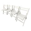Furniture Slatted Wood Folding Special Event Chair - White, Set of 4, FOLDING CHAIR, FOLDABLE STYLE - as Pic