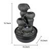 15.7inches Indoor Tabletop Water Fountain with Led Lights and Pump,Black - black
