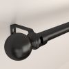 Curtain Rods for Windows 28 to 132 Inch Round Curtain Rod 1 Inch Stainless Steel Rods with Adjustable Brackets - Black - 28