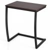 Steel Frame C-shaped Sofa Side End Table - Coffee