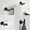 3-piece stainless steel bathroom towel rack set wall-mounted-black - Default