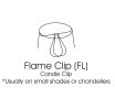Slant Hardback Chandelier Lampshade with Flame Clip, Off White (Set of 6) - as Pic