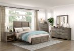Rustic Style 1pc Gray Dresser of 6x Drawers Metal Hardware Wooden Bedroom Furniture - as Pic
