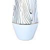 White Ceramic Vase with Gold Wood Grain Design - Elegant and Versatile Home Decor - as Pic