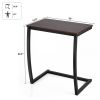 Steel Frame C-shaped Sofa Side End Table - Coffee