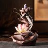 1pc Reversible Lotus Floral Aromatherapy Furnace Purple Sand Ornament - Single Furnace - Small-Pink Lotus