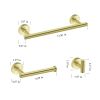 3-piece stainless steel bathroom towel rack set wall-mounted-gold - Default