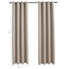 Blackout Curtains with Rings 2 pcs Beige 54"x95" Fabric - Beige
