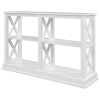 Console Table with 3-Tier Open Storage Spaces and 'X' Legs, Narrow Sofa Entry Table for Living Room, Entryway and Hallway  - White