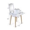 Wooden Vanity Desk Flip-top Dressing Mirror Writing table Computer Desk; White - white