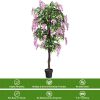 6-Feet Artificial Wisteria Silk Indoor-Outdoor Tree  - as show