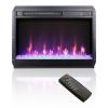 60 Inch Electric Fireplace Media TV Stand With Sync Colorful LED Lights-Dark rustic oak color - as Pic