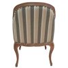 Upholstered Accent Armchair with Stripe Print and Nailhead trim; Set of 2; Gray and White - as Pic