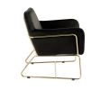 Keira Black Velvet Accent Chair with Metal Base - as Pic
