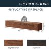 48" Rustic Wood Fireplace Mantel , Wall-Mounted & Floating Shelf for Home Decor - as Pic