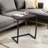 Steel Frame C-shaped Sofa Side End Table - Coffee