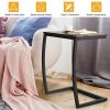 Steel Frame C-shaped Sofa Side End Table - Coffee